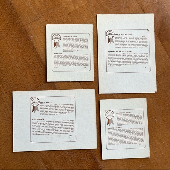 Vintage Miniature Art Prints Van Gogh Degas Picasso Four Classic Paintings - Picture 4 of 14